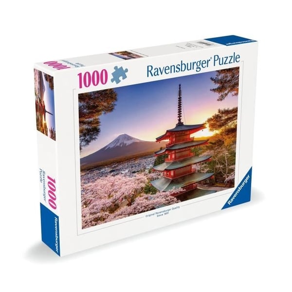 1000 brikkers puslespil med Fuji-bjerget og kirsebærblomster, voksne og børn, fra 14 år, puslespil i premiumkvalitet, 12000582, Ravensb