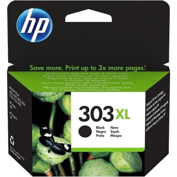 HP 303XL sort original blækpatron med høj kapacitet (T6N04AE) til HP Envy Photo 6220/6230/7130