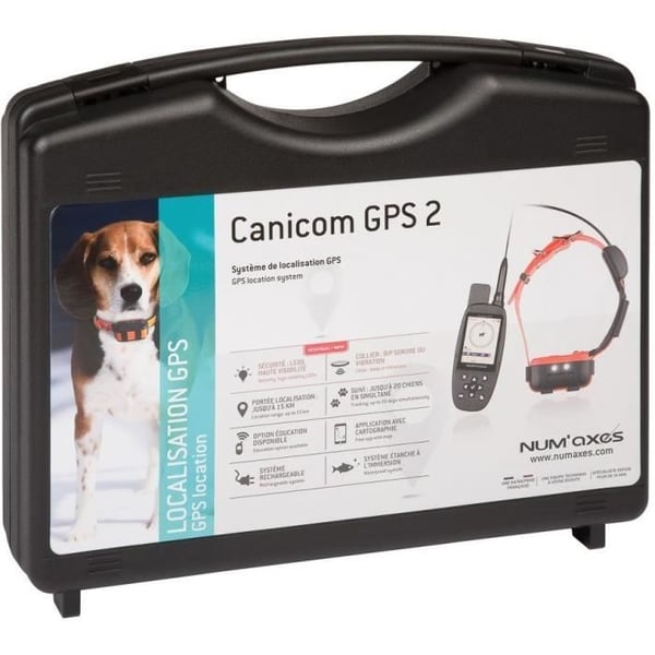 Komplet sæt halsbånd - GPS-tracker - NUM'AXES - CANICOM GPS 2 - Sort / Orange