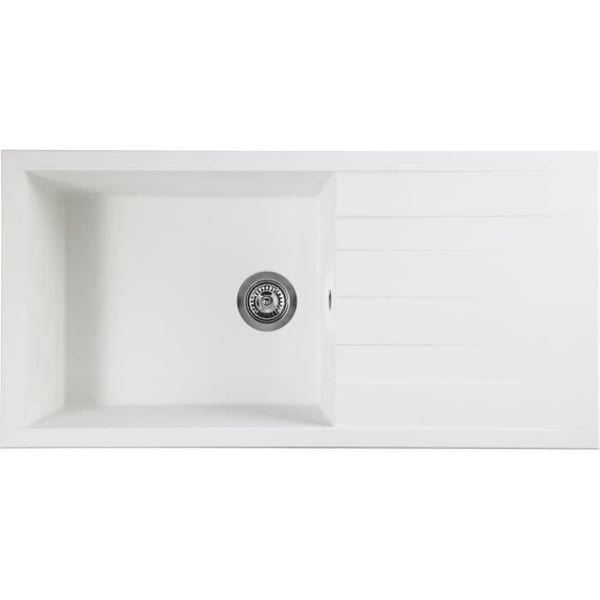 STRADOUR CUBE indbygget vask, i SMC UNI WHITE - 17, 1 kumme, størrelse 100 * 50 cm, manuelt afløb