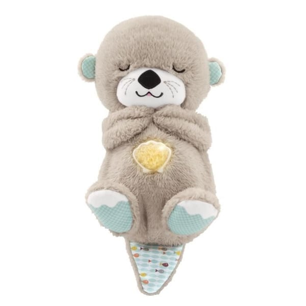 Fisher-Price - My Otter Cuddles Goodnight - Musikaalinen ja valaiseva vauvan yövalopehmo - Kehityslelu - Syntymästä alkaen FXC66