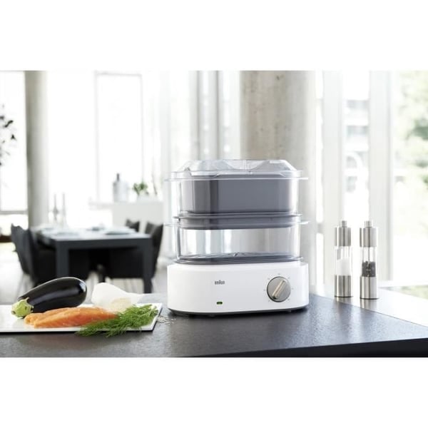 BRAUN Identity Collection FS5100WH Dampkoger - Hvid - 850W - 3,1L - Turbodamp - Æggekoger