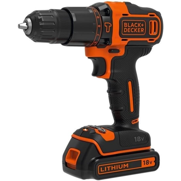 Akku-slagboremaskine - BLACK & DECKER - BDCHD18S32-QW - 18 V - 1 x 1,5 Ah batteri