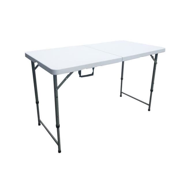 Klapbord til reception - 4 personer - 122 cm - Stålstruktur og HDPE polyethylen bordplade - Hvid Klapbord til reception - 4 personer - 122 cm - Stålstruktur og HDPE polyethylen bordplade - Hvid
