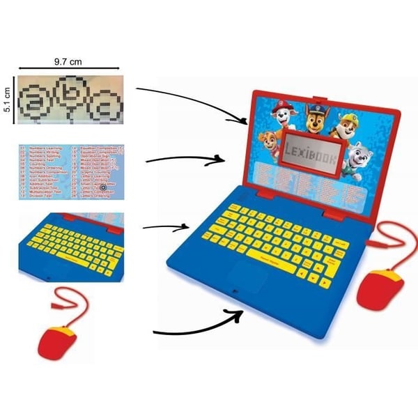 Paw Patrol Tosproget Pædagogisk Computer - LEXIBOOK - 124 aktiviteter