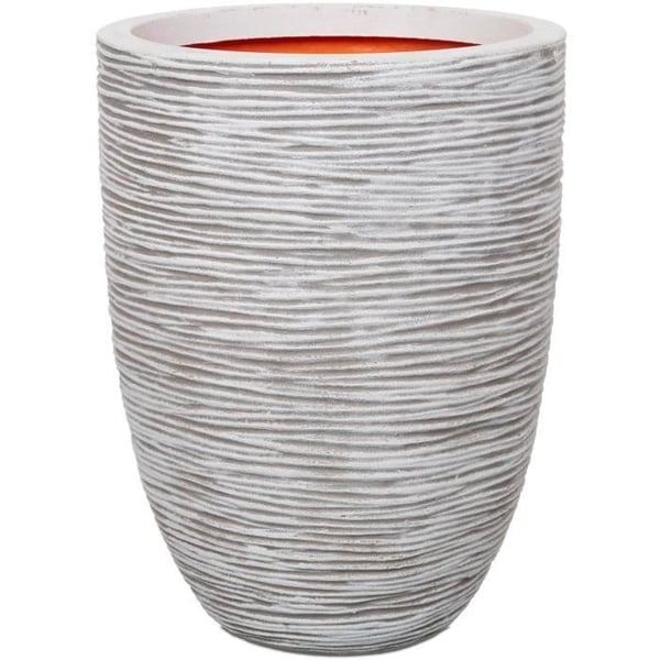 CAPI EUROPE Elegant lav urtepotte RIB NL - 46x58 cm - Elfenben