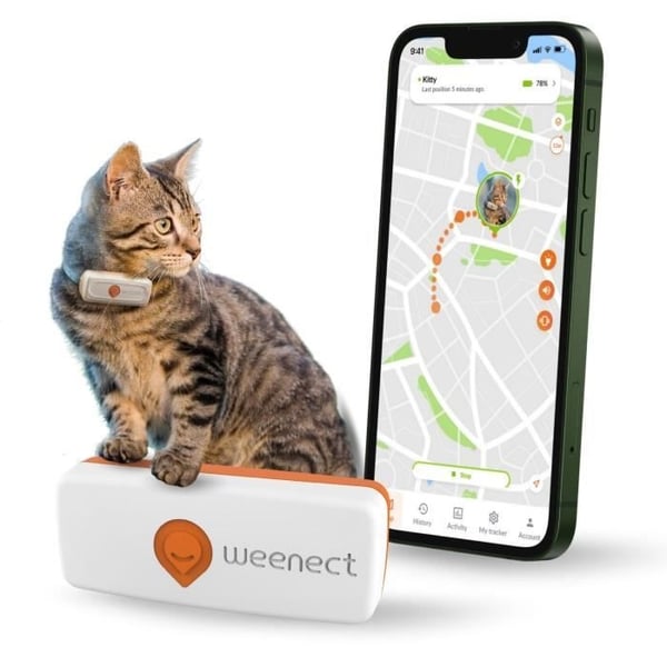 GPS-seurantalaite kissoille - Weenect XS (valkoinen versio 2023)