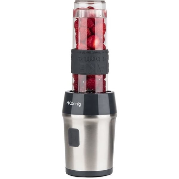 Miniblender - H.KoeNIG - SMOO9 - 300 W - 570 ml - Sort - 2 vandflasker medfølger - BPA-fri