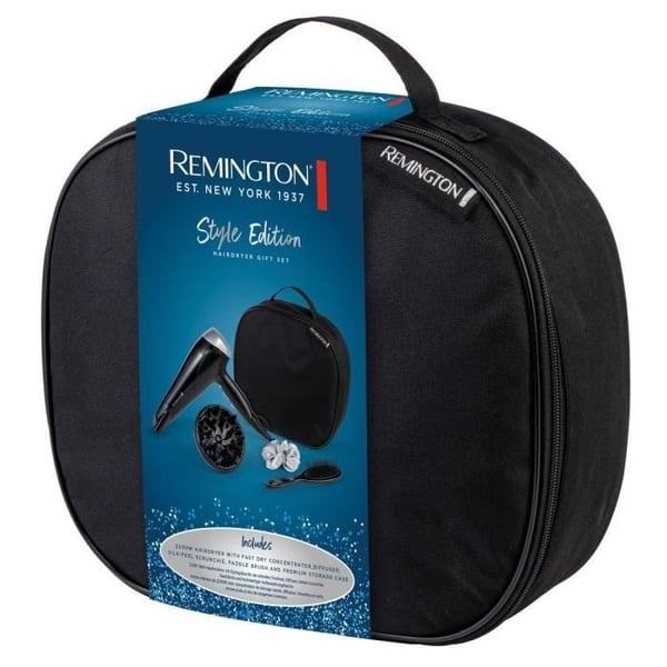 Remington D3171GP Style Edit hårtørrersæt – 2200W – Opbevaringsskab, diffuser, paddelbørste og silkehårscrunchie