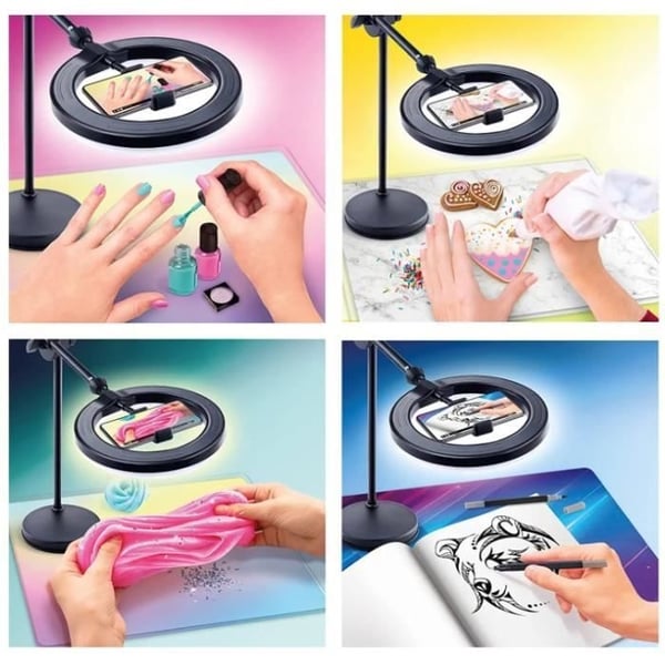 Canal Toys - 2-in-1-videostudio monivärisellä LED-rengasvalolla, kaksitoimisella jalustalla - Studio Creator - INF027