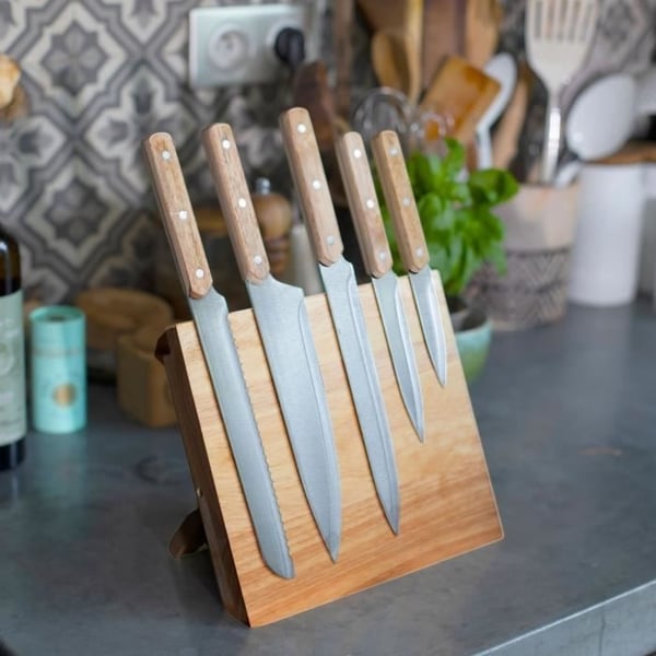 Sæt med 5 knive - LIVOO - MEC136 - 20 til 32,5 cm - Rustfrit stålblad - Magnetisk støtte