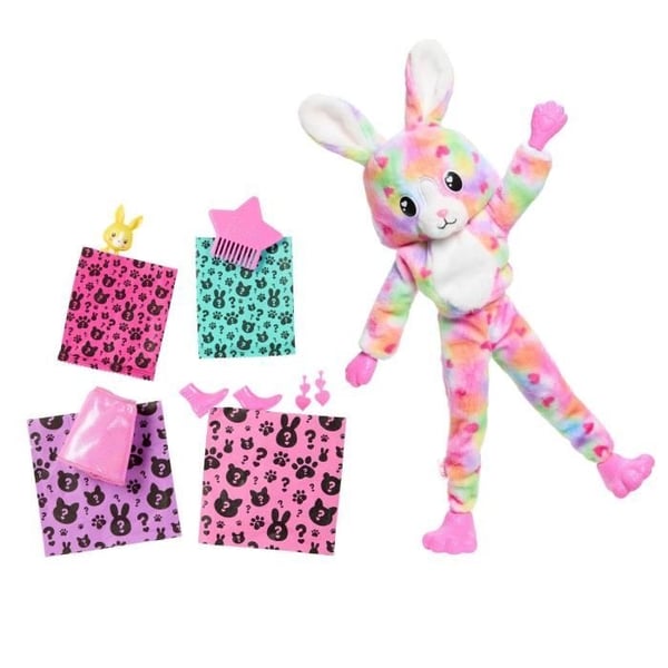 Barbie Cutie Reveal - Värikäs unelmapupu-nukke ja 10 yllätystä HRK38