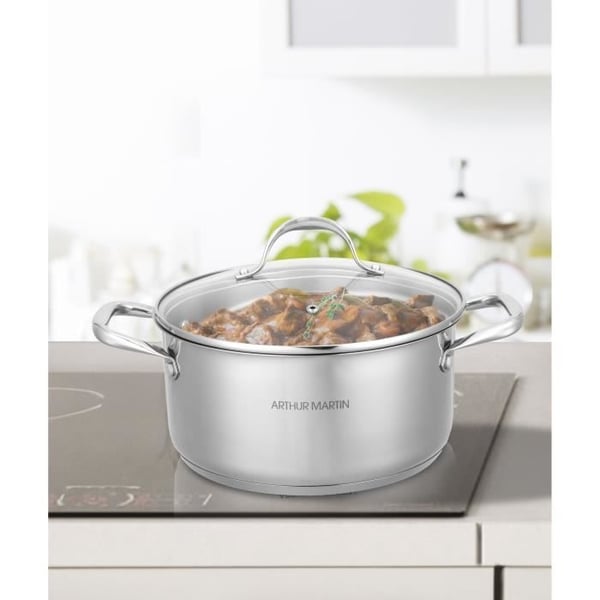 AM0073 Arthur Martin 32 cm gryde med låg – Rustfrit stål – Alle kogeplader inklusive induktion