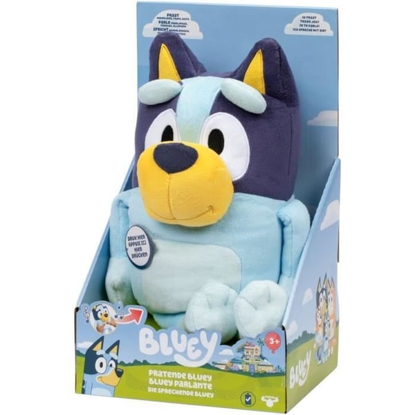 Talende plysdyr - BLUEY - Bluey - 33 cm - Officiel stemme - Temamusik
