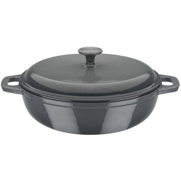 Massivt støbejernsgryde - GSW - GRAY SHADOW - 30 cm - Rund - Induktion - Grå