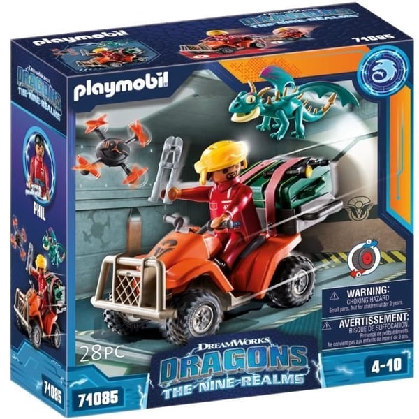 PLAYMOBIL 71085 Dragons Quad & Phil, Dragons De Ni Kongeriger, 28 dele, Fra 4 år