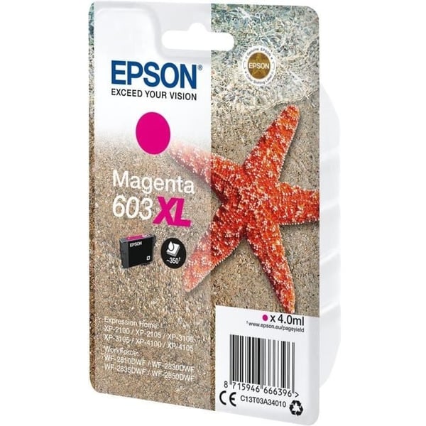 EPSON 603 XL Magenta blækpatron - Søstjerne (C13T03A34010)