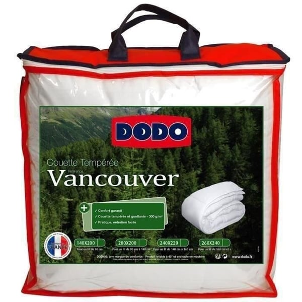 DODO Vancouver -peitto lämpimältä - 200 x 200 cm - valkoinen