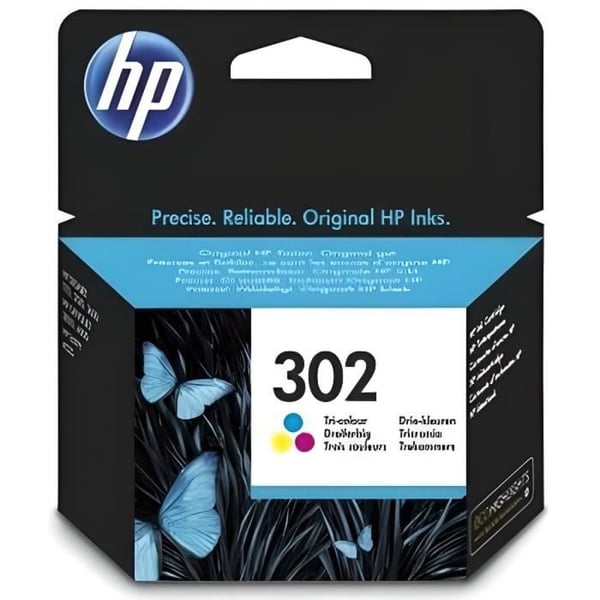 HP 302 trefarvet original blækpatron (F6U65AE) til HP DeskJet 2130/3630 og HP OfficeJet 3830