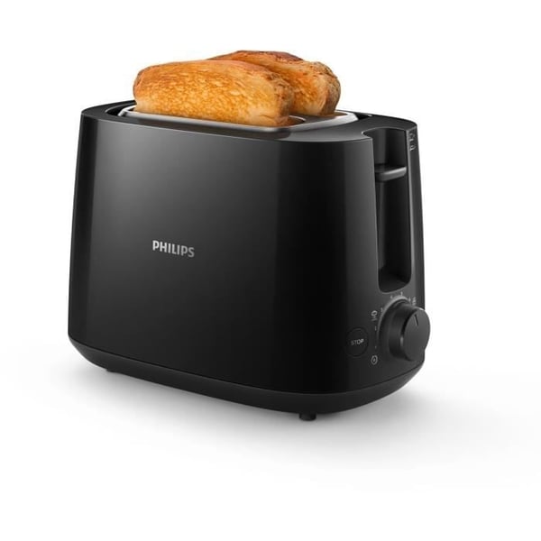 Brødrister - PHILIPS - HD2581/90 - 2 brede riller - Sort