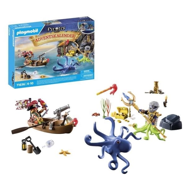 PLAYMOBIL 71636 Pirat Adventskalender, 24 overraskelser, 98 dele, Fra 4 år