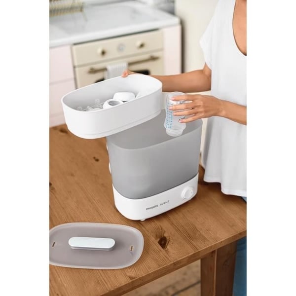 Sterilisator - PHILIPS AVENT - 4 i 1 damp - Hvid - Steriliserer på 6 min - Giver 24 timers sterilisering