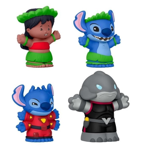 Lilo och Stitch-figurer, Little People, Disney-låda med 4 figurer, JFC77, Från 3 år