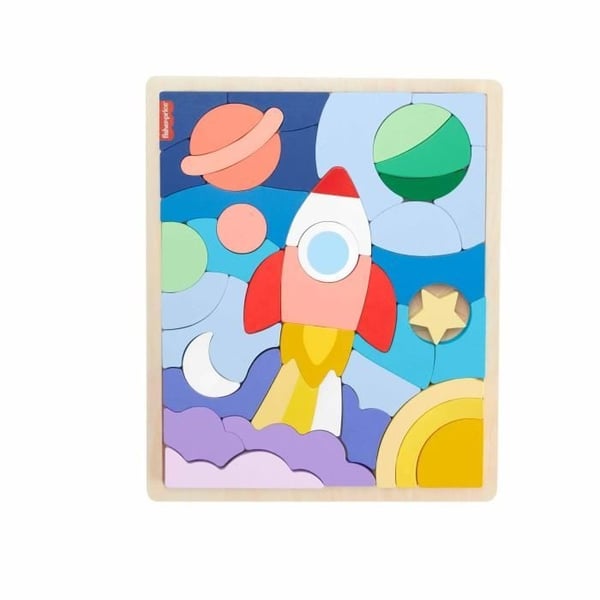 FISHER-PRICE Træpuslespil Space - 42-brikkers puslespil til de små - Fisher-Price - HXY42