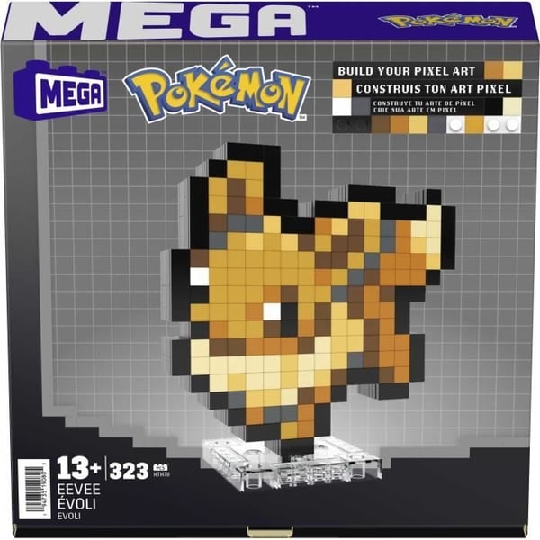 Mega-Pokémon-Eevee-323-Dele Retro Pixel Art Byggesæt - MEGA Pokémon - HTH78