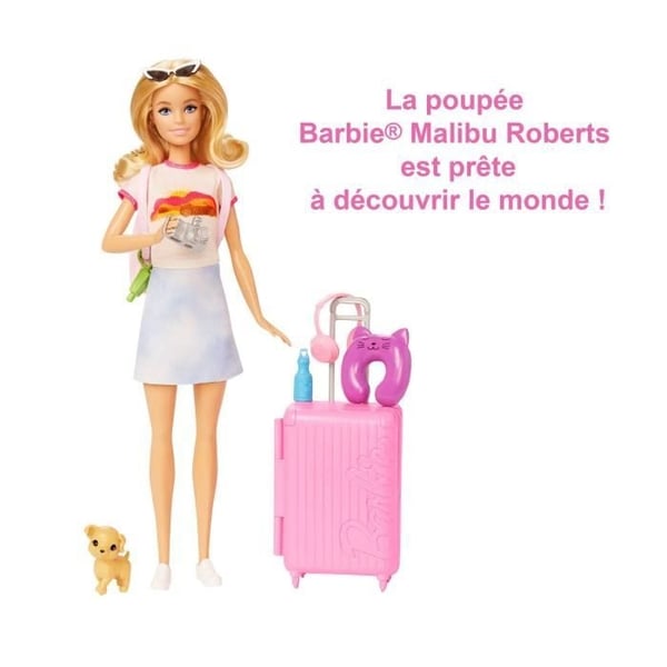 Barbie-Barbie on the Go-lekset med valp och tillbehör HJY18