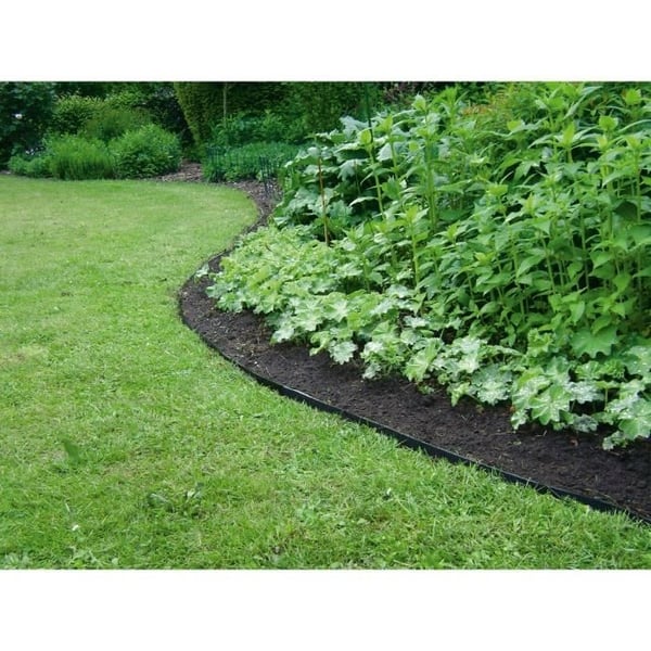 Havekant af genbrugsgummi - GARDEN ID Eco Kant - 5 m H10 cm - Uopslidelig - Fleksibel, kan lægges lige eller buet.