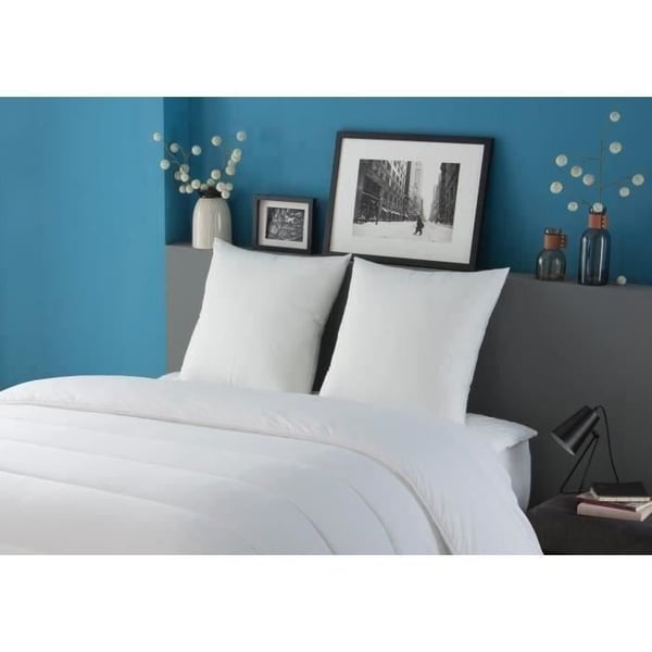 DODO Sæt med 2 Trendy Puder - 60 x 60 cm - 100% Polyester Hul Silikoniseret Fiberfyld - Hvid