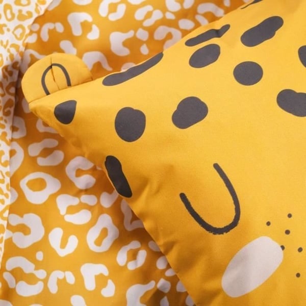 TODAY Sjovt børnesengesæt - 140x200 cm - 100% bomuld - leopardprint