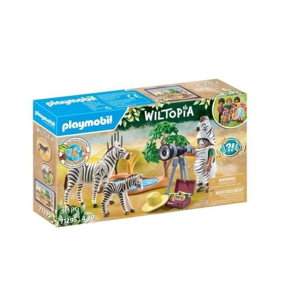 PLAYMOBIL 71295 Fotograf med kostume og zebraer, Wiltopia, 36 dele, fra 4 år