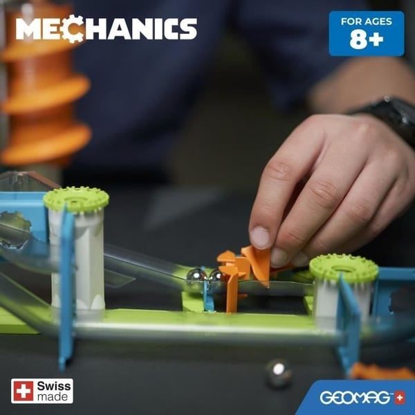Kuglebane - GEOMAG - Mekanik Tyngdekraftsbane - 67 brikker - Magnetisk - Tyngdekraft - Genbrugsplast