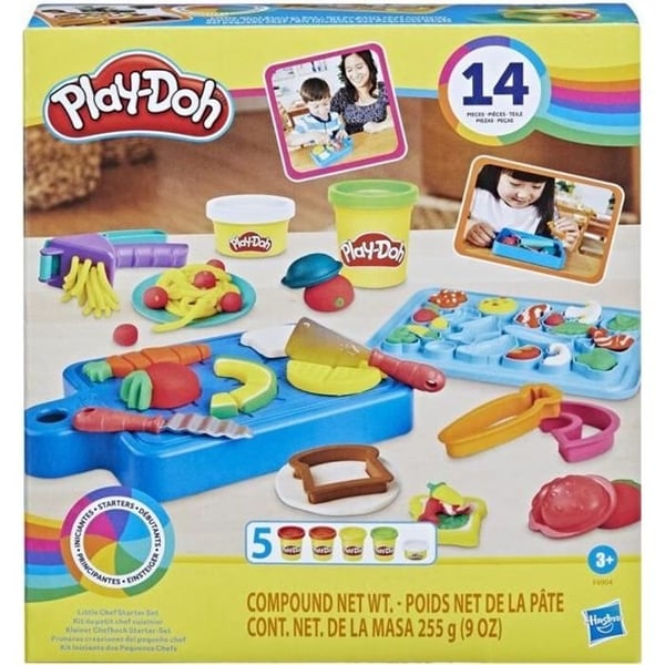 PLAY-DOH Little Chef Kit, Modellera, 14 Kökstillbehör, Förskoleleksaker, Playdoh Kök