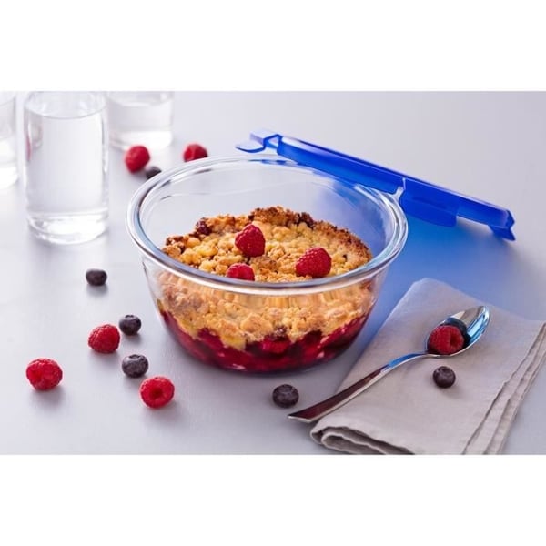 Rund beholder med låg - PYREX - 1451034 - 20 cm - 1,6 L - Cook & Go - Borosilikatglasbund
