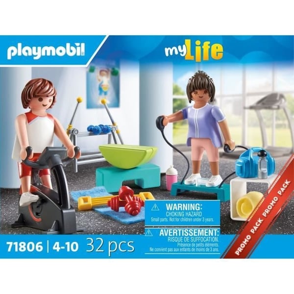 PLAYMOBIL 71806 Atleter med fitnessudstyr, My Life, 32 dele, fra 4 år