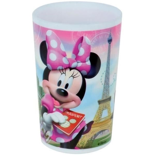 Disney Minnie Mouse Spisesæt - FUN HOUSE - 006377 - Glas, Suppetallerken, Middagstallerken, Vandflaske, Snackboks og Bestik