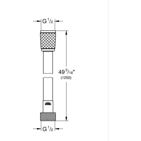 Bruserslange - GROHE - 22114000 - 1,25 m - Krom - VitalioFlex Trend