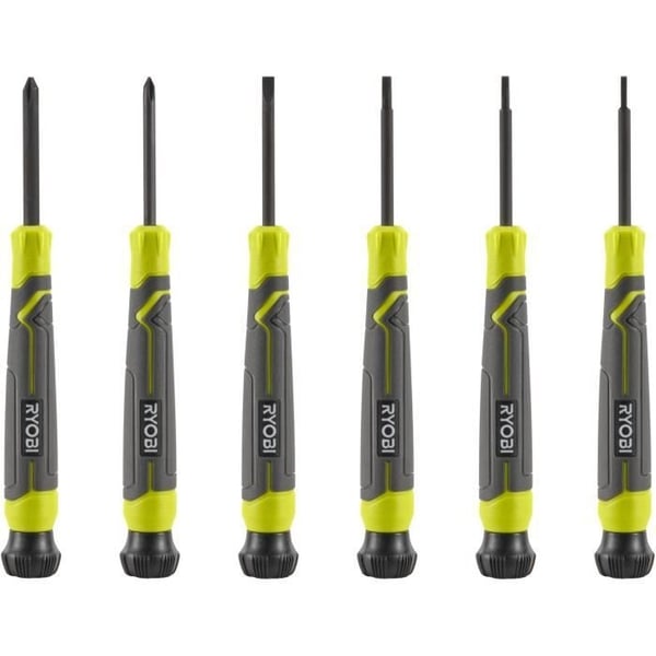 6-delat precisionsskruvmejselset - RYOBI - SL1, SL2, SL3, PH1, PH0, SL2
