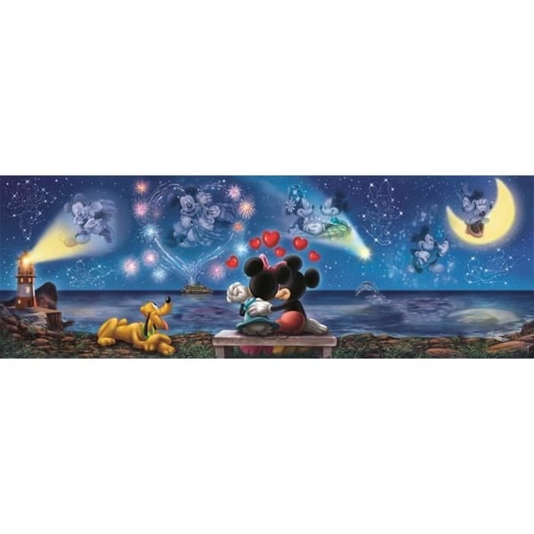 CLEMENTONI - Kompakt 1000 brikker Panorama - Mickey & Minnie