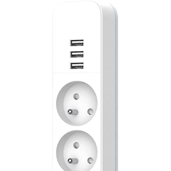 Stikdåse - QUARX - 4 stikkontakter - Med 3 USB-porte, 1,5m kabel