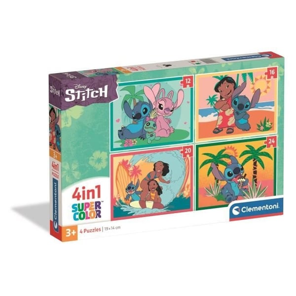 4 i 1 stingpuslespil, For børn fra 3 år, Tegneserietema, CLEMENTONI