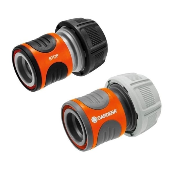GARDENA lynkoblinger og Aquastop Ø19 mm – Til begyndelsen og slutningen af slangen – Med det originale GARDENA-system – Vejr- og UV-bestandig