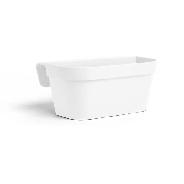 Istutusruukku + koukku - GARDEN ID Star - Valkoinen 50 x 21 cm - Helppo kiinnittää - Vesivarasto - Kierrätetty ja 100 % kierrätettävä