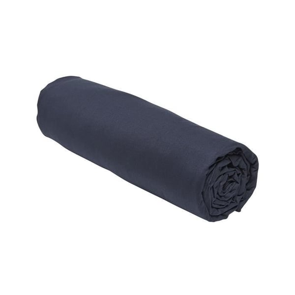 TODAY Essential Stræklagen - 140 x 200+30 cm - 2 personer - 100% Ensfarvet Bomuld - Marineblå