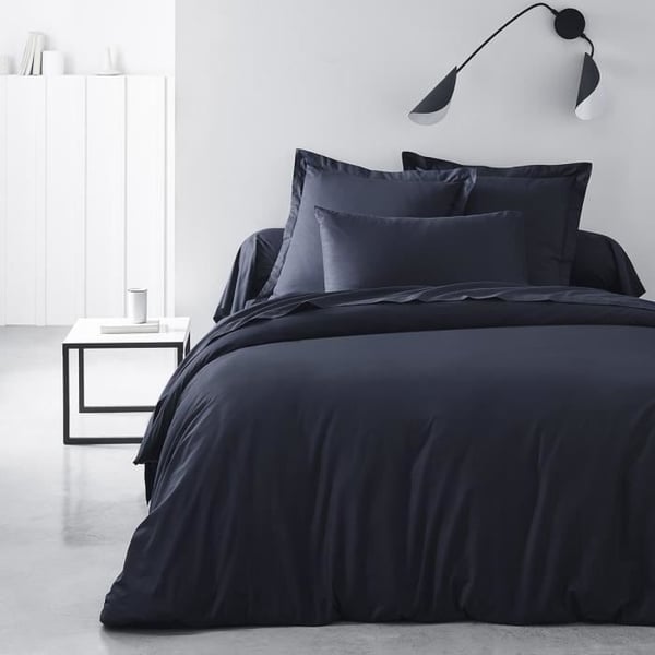 TODAY Essential Stræklagen - 140 x 200+30 cm - 2 personer - 100% Ensfarvet Bomuld - Marineblå