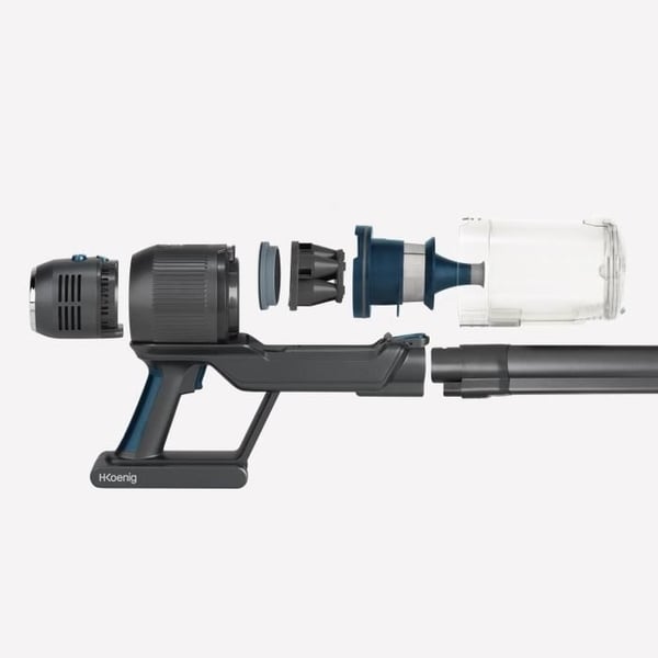 HKoeNIG PowerFlex+ UPX26 - 2 i 1 ledningsfri stavstøvsuger 220W - Sammenklappelig - Selvkørende op til 40 min - Letvægts - 3 styrker