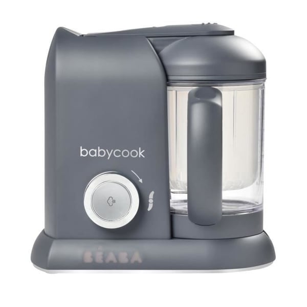 BÉABA - Babycook Solo - 4-i-1 Babymatberedare Mixer-Kokare - Ångkokare - Mörkgrå